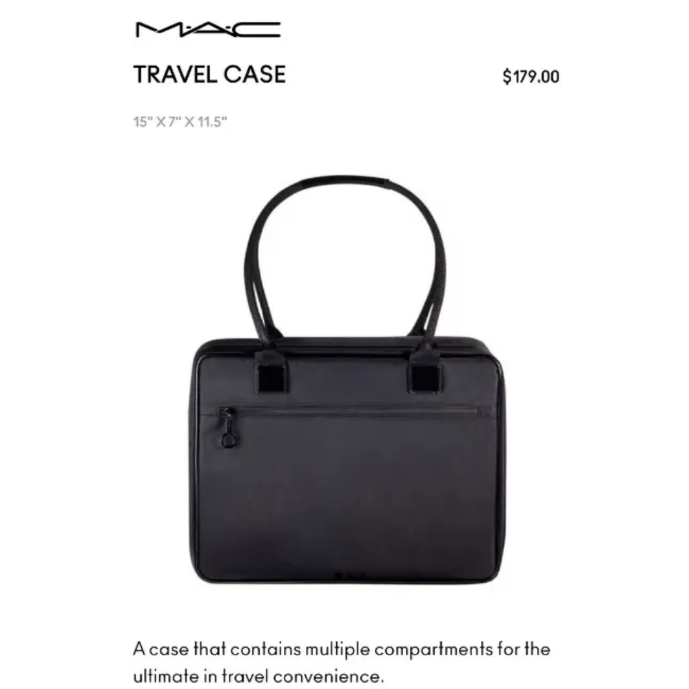 MAC Cosmetics Makeup Travel Case Black Multi Compartments